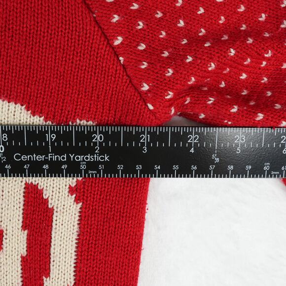 Merry Christmas V28 Ugly Knit Sweater Womens XXL Red Reindeer Snowflake Hoodie - Picture 5 of 8